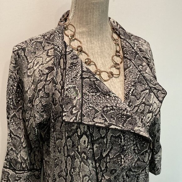 BCBGMAXAZRIA Snakeskin Silk Long Sleeve Dress - Picture 8 of 14